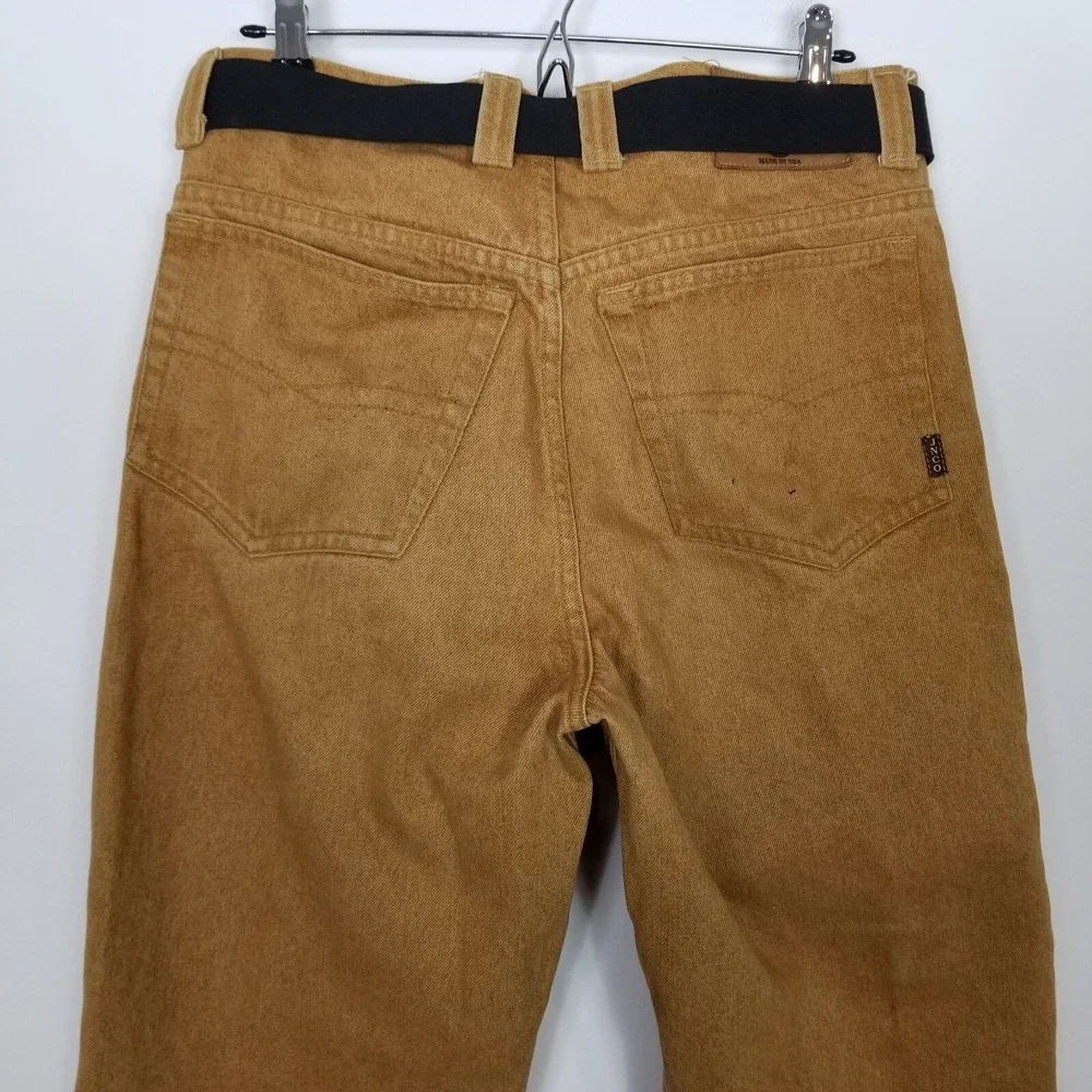 VTG JNCO‎ Revatex Men Denim Suede Jeans Sz 32 Brown Belted Durable USA